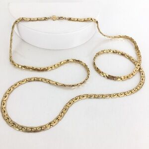 Vintage Chunky Long Gold Tone Chain Necklace by Accessocraft New York City